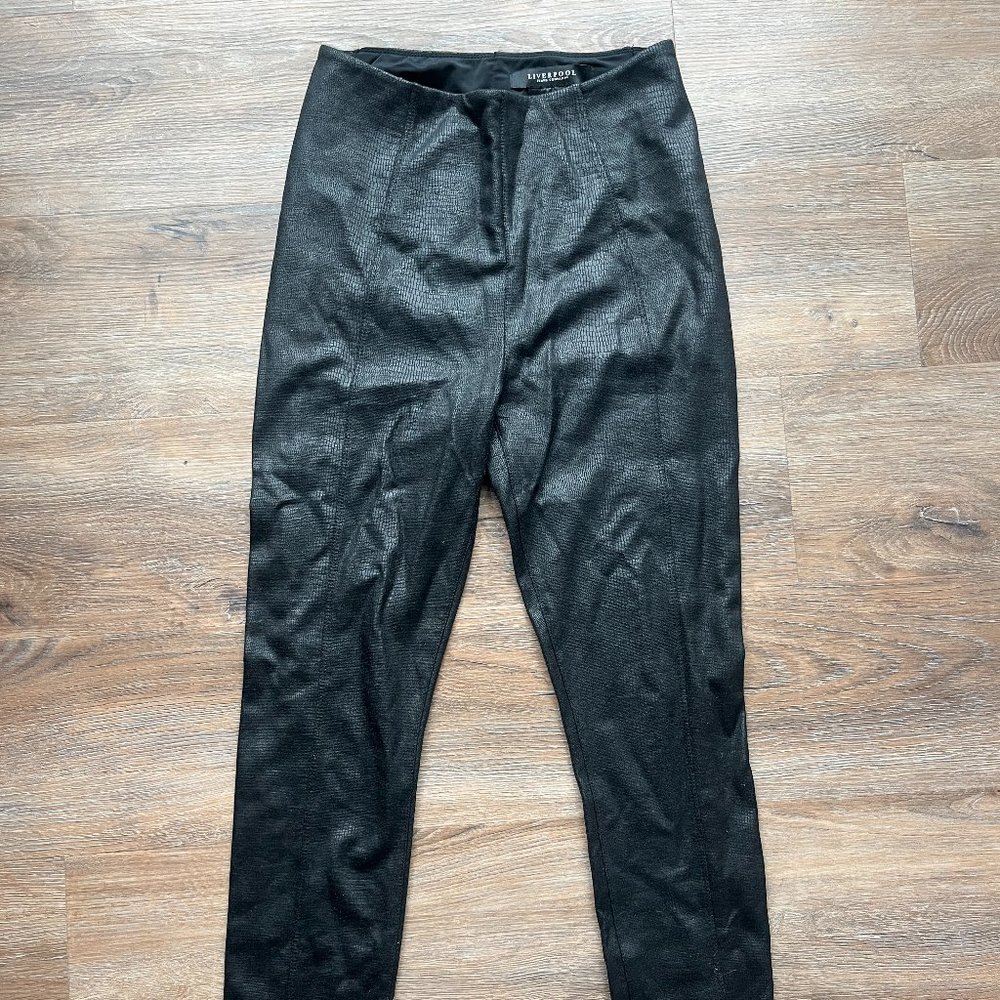 Liverpool Reptile/Crocodile Print Black Leggings (style lm2121p1711) - Size 2
